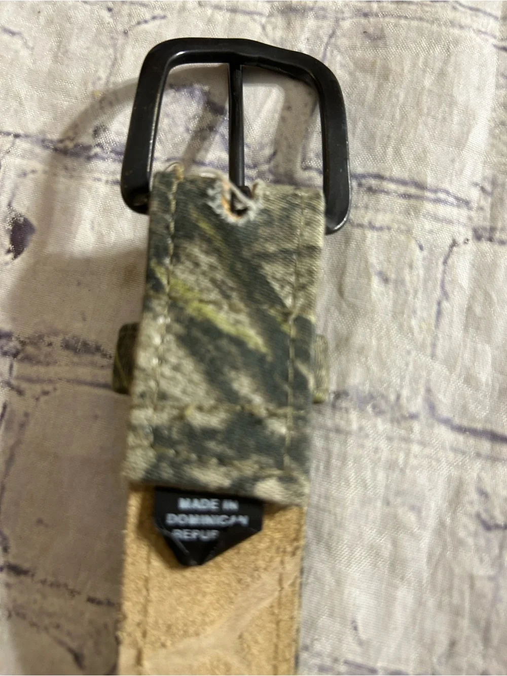 MOSSY OAK CAMOUFLAGE CLOTH BELT AND VTG CINTAS BEIGE WEB BELT ADJUSTABLE